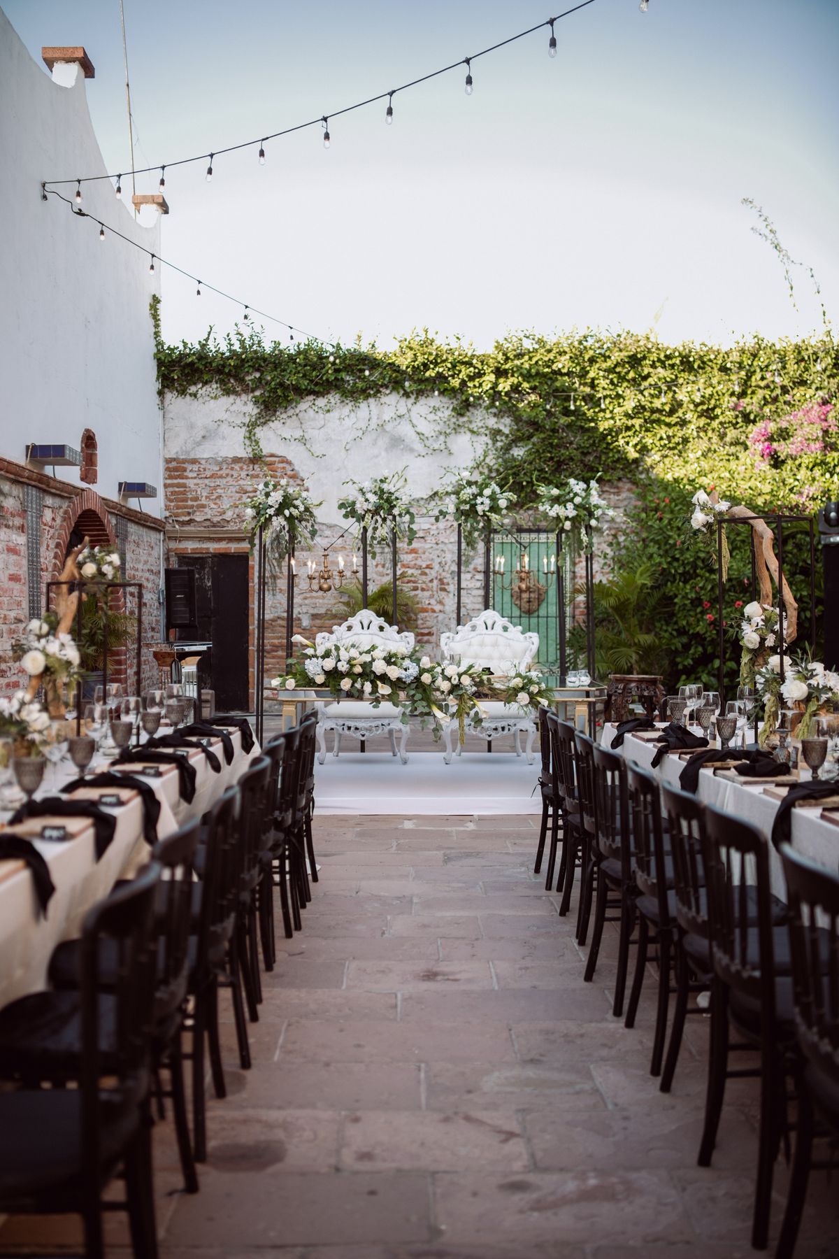 Elegant outdoor wedding reception
